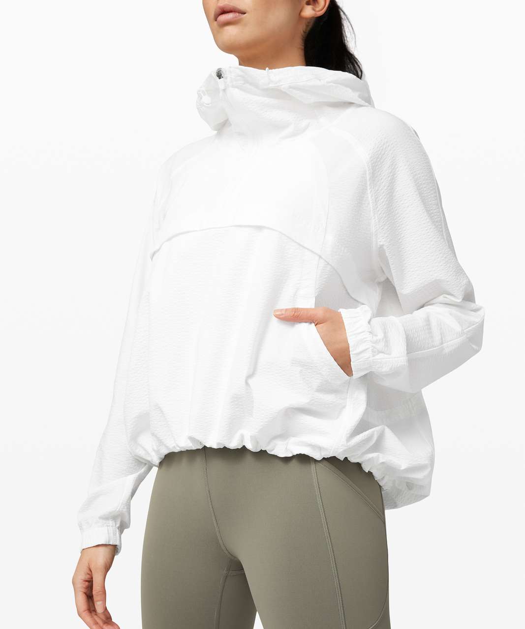 Lululemon Seek Vistas 1/2 Zip Jacket *Seersucker - White