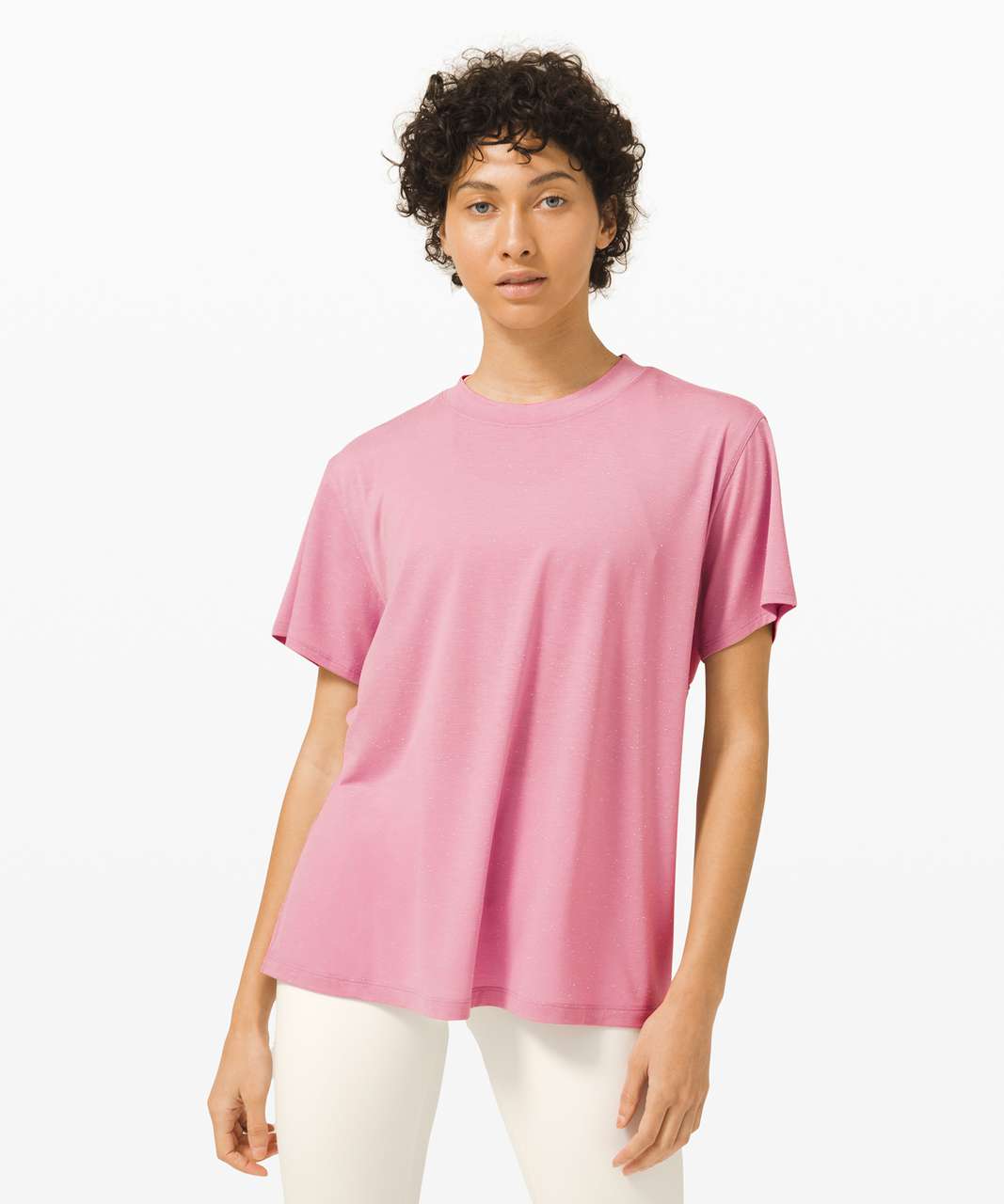 Lululemon All Yours Boyfriend Tee - Pink Taupe / White