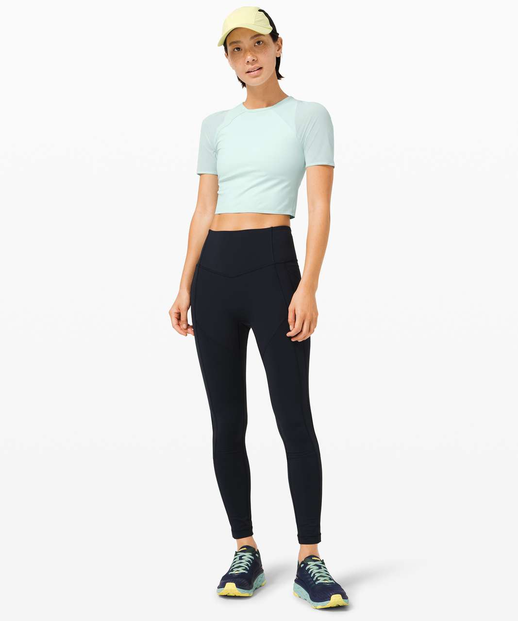 Lululemon Set Challenger Short Sleeve NWT 4 Crop Top Nulux Cutout Mesh Align