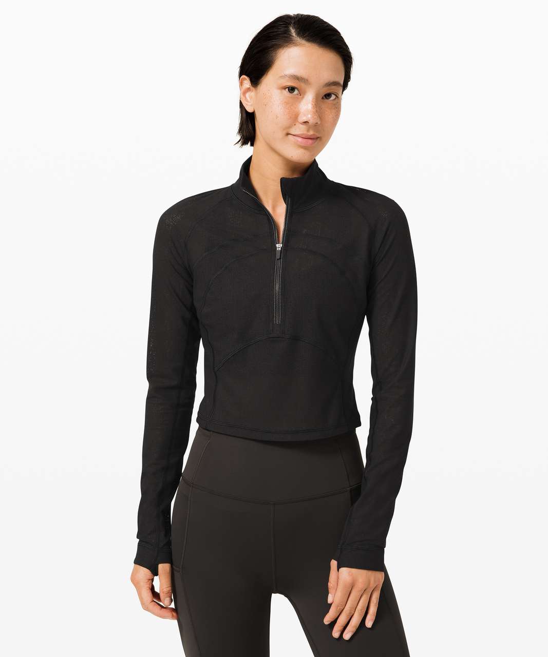 NWT [Size 8] Lululemon Womens Front Of The Pack 1/2 (Half) Zip Black