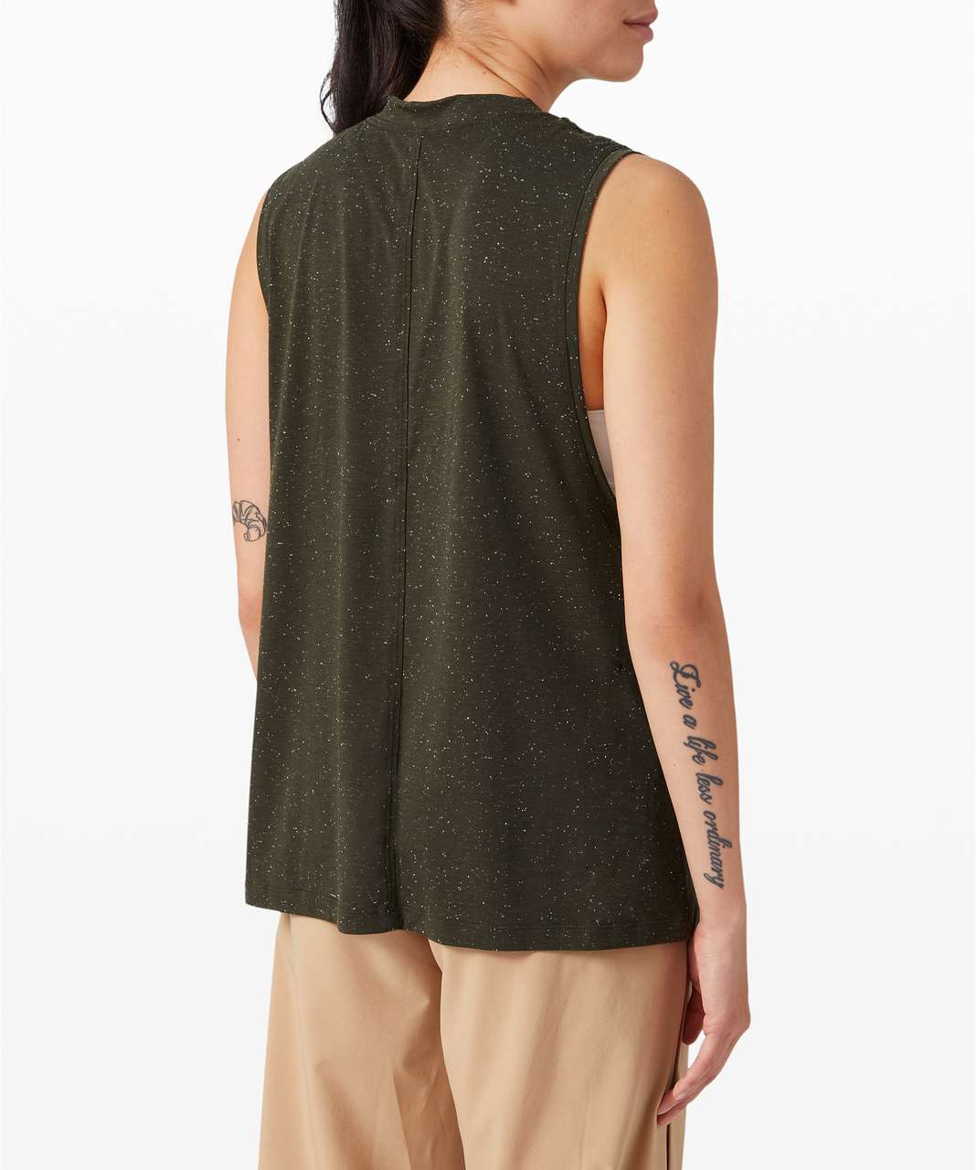 Lululemon All Yours Boyfriend Tank - Dark Olive / White