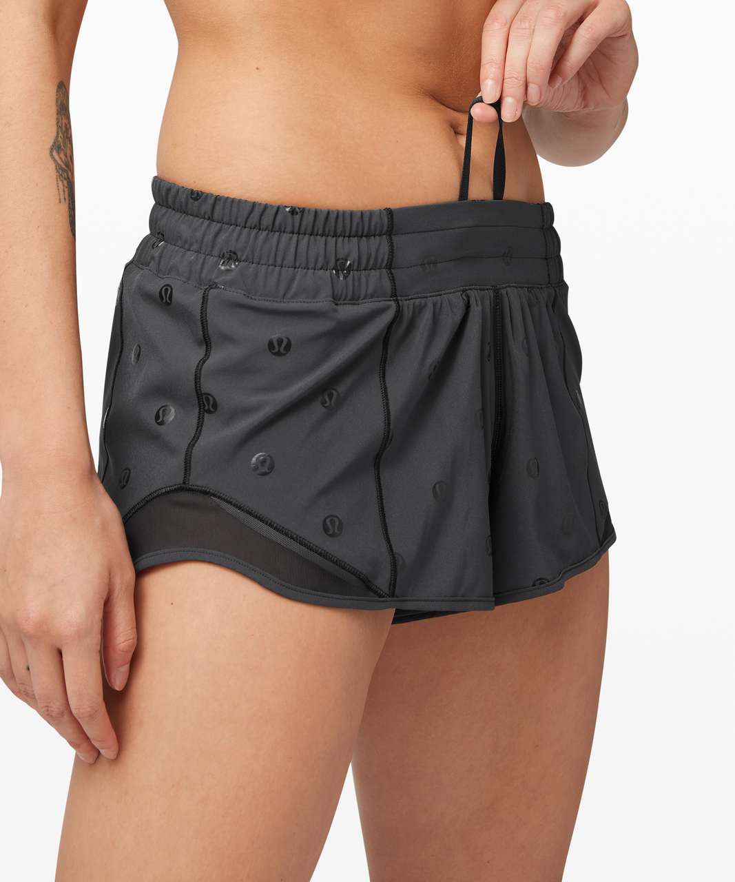 Lululemon Hotty Hot Short 4 *Logo - Poco Logo Foil Black - lulu