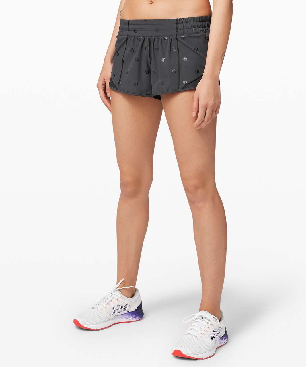 Lululemon Hotty Hot Short 4 *Logo - Poco Logo Foil Black - lulu