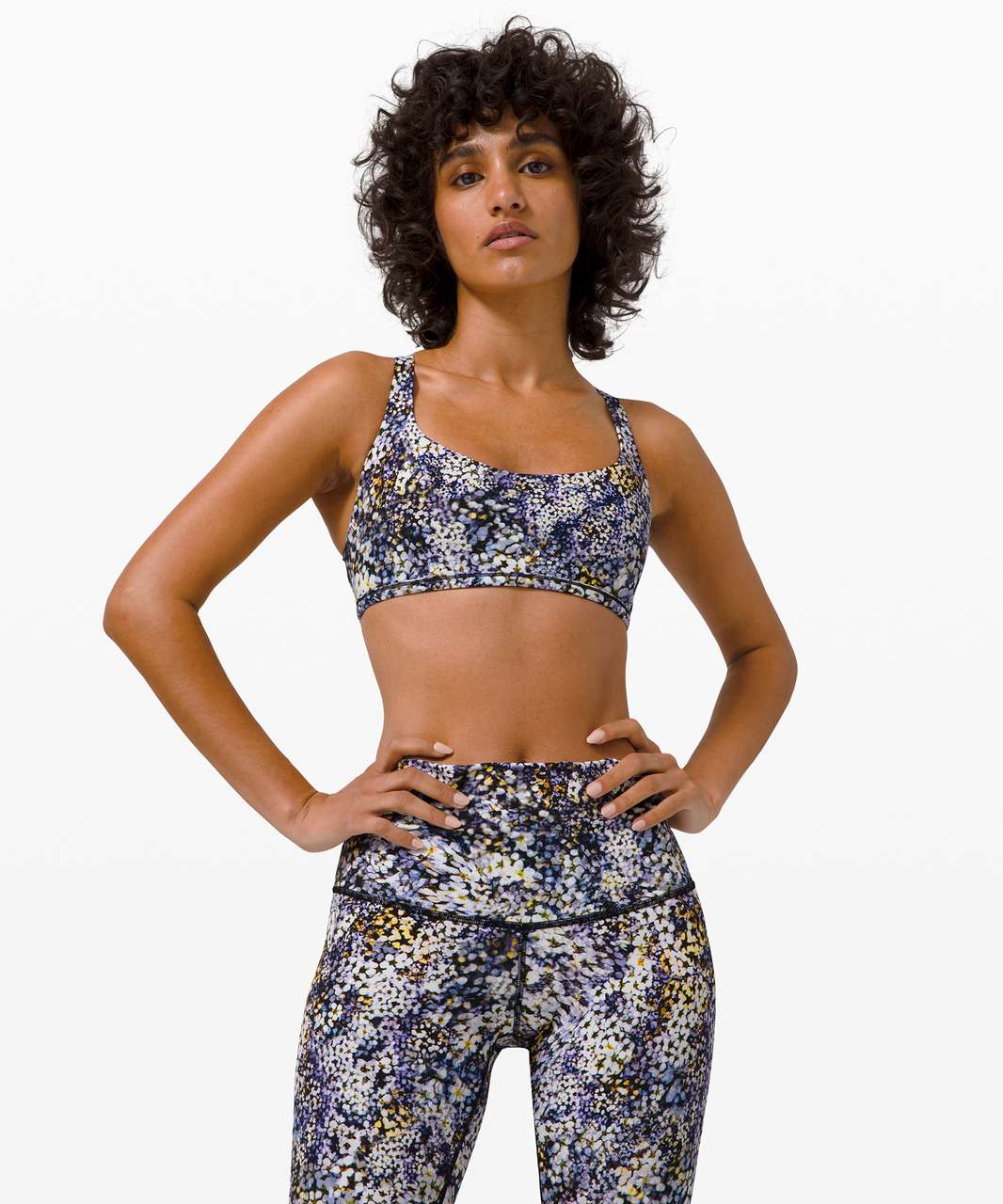 Lululemon Free To Be Bra (Wild) - Floral Bloom White Star Ruby