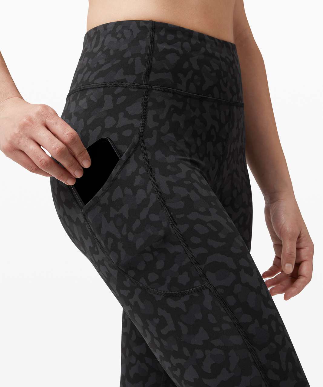 Lululemon formation camo deep coal multi in movement tight, size 2