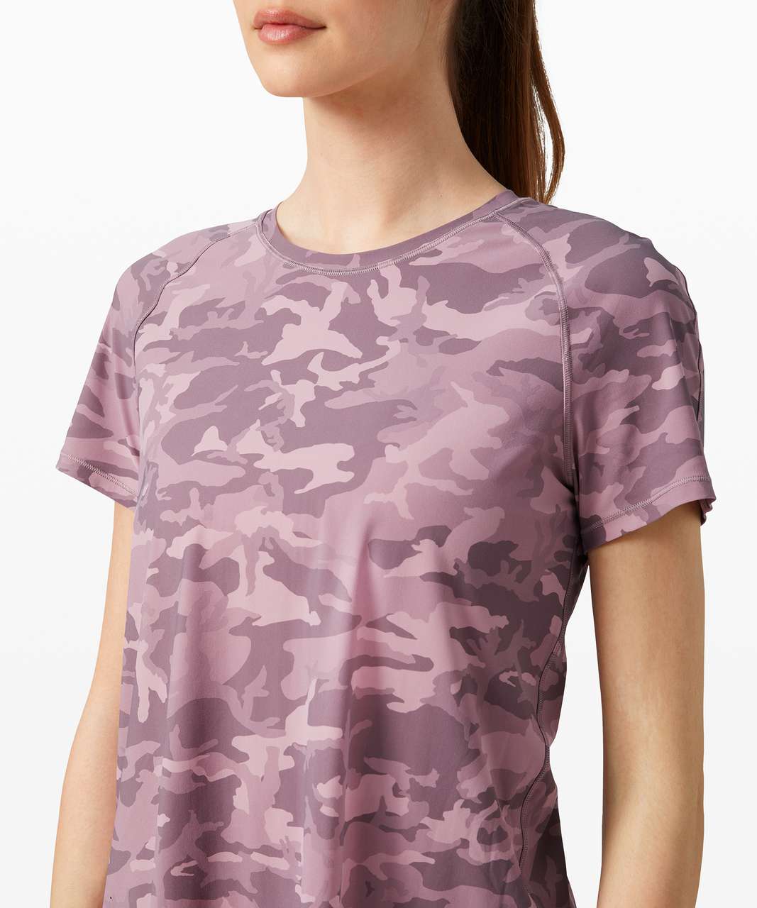 Lululemon Quick Pace Short Sleeve - Incognito Camo Pink Taupe Multi