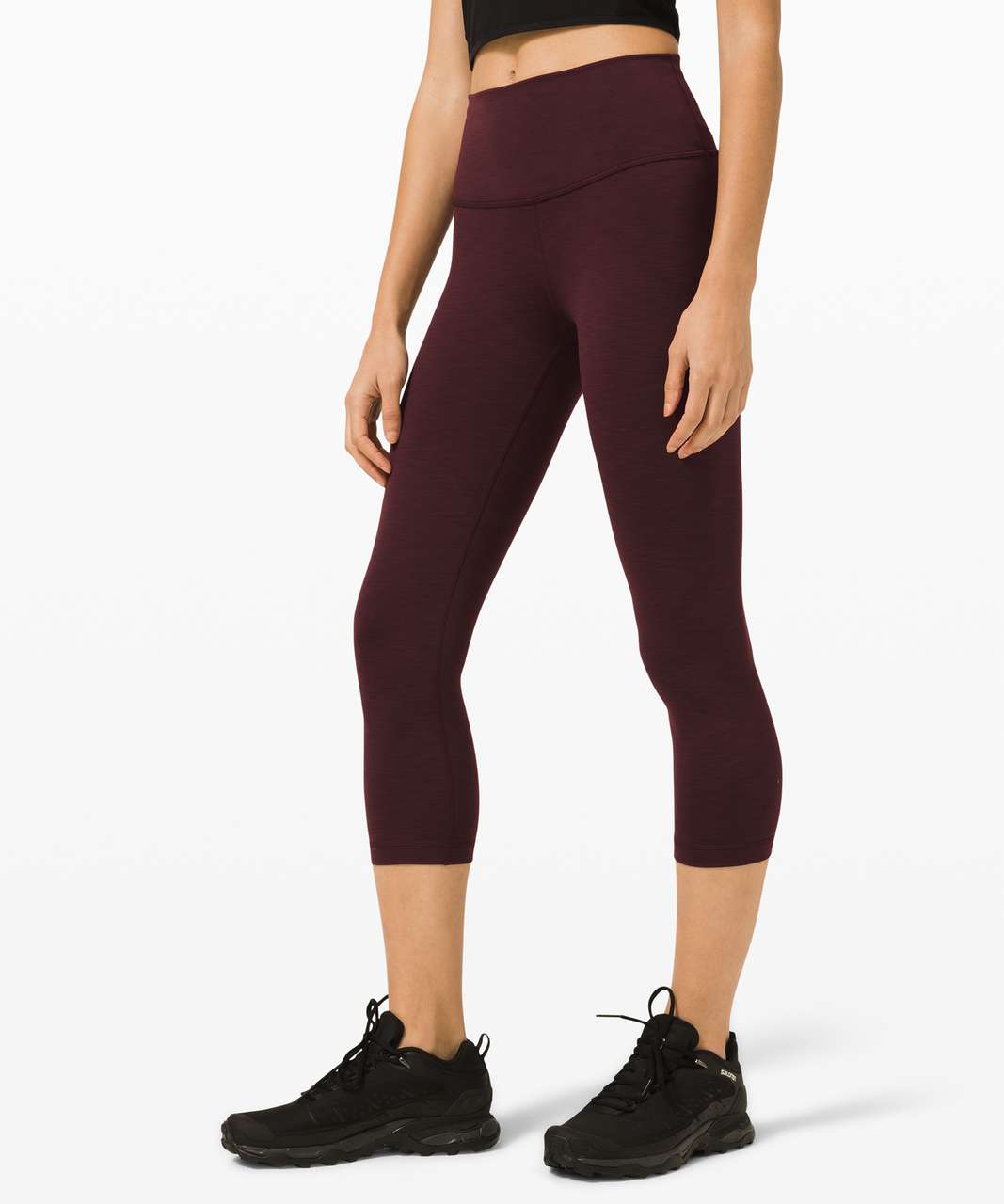 Lululemon Wunder Train High-Rise Crop 21 - Heathered Cassis - lulu fanatics