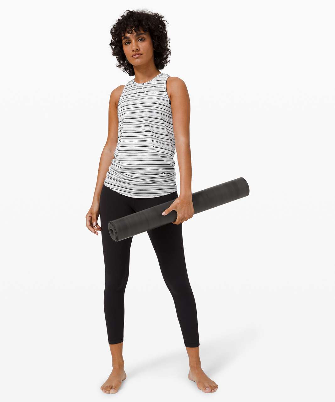 Lululemon All Tied Up Tank - Cut Back Stripe White Black