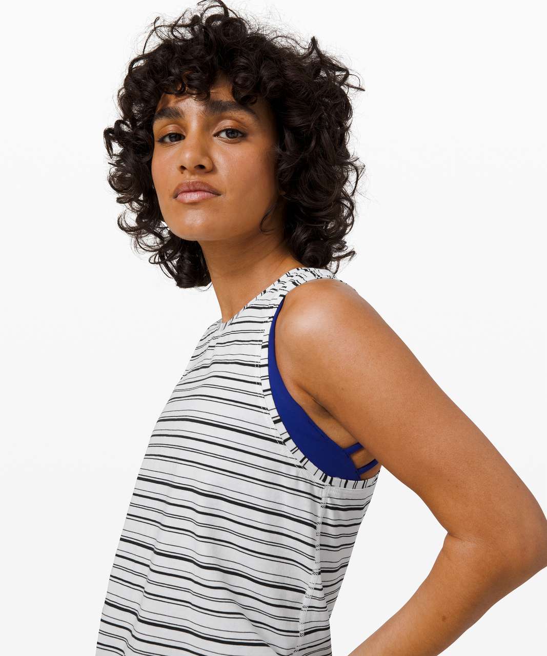 Lululemon All Tied Up Tank - Cut Back Stripe White Black