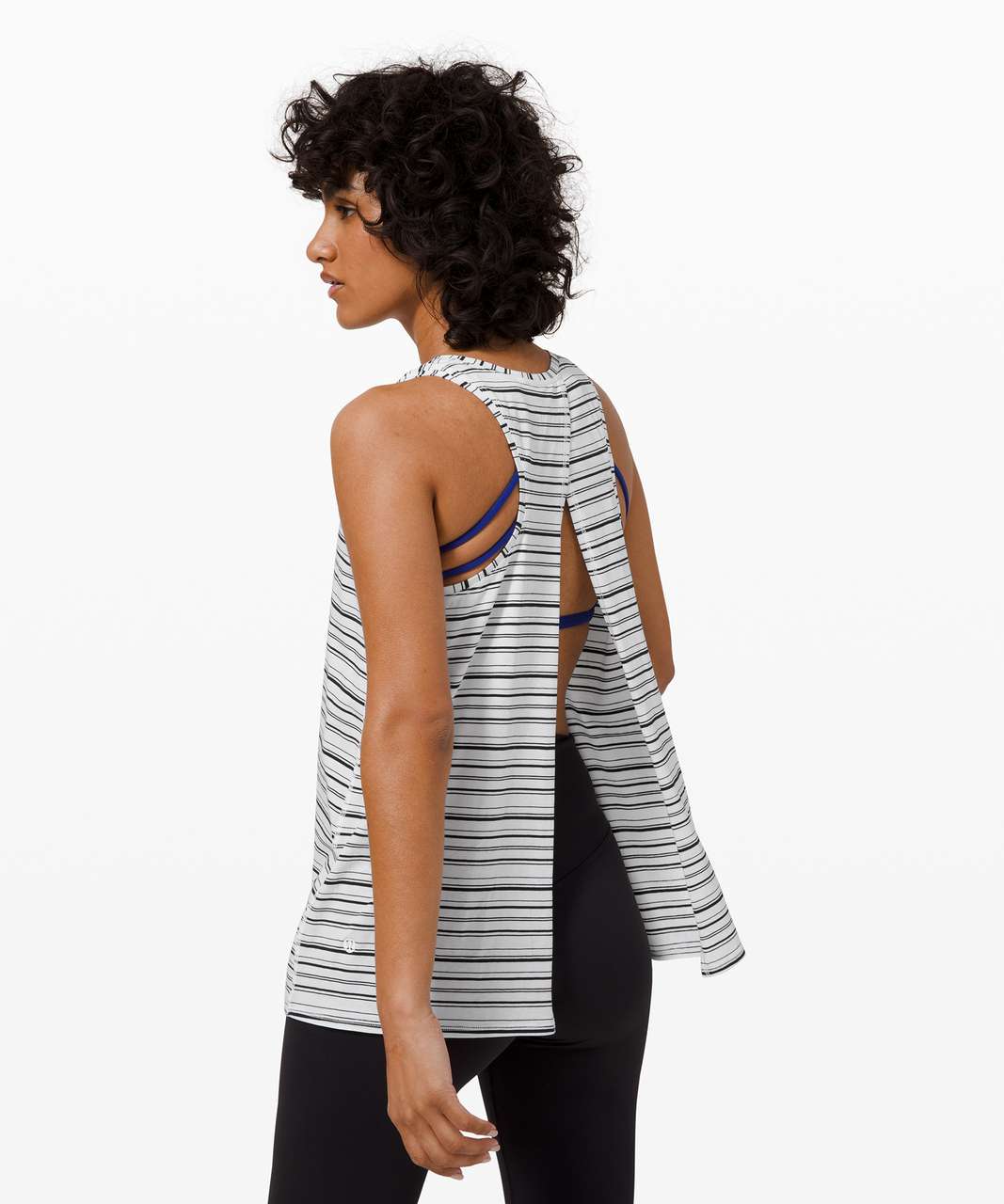 Lululemon All Tied Up Tank - Cut Back Stripe White Black