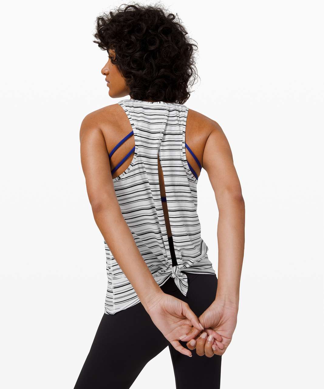 Lululemon All Tied Up Tank - Cut Back Stripe White Black