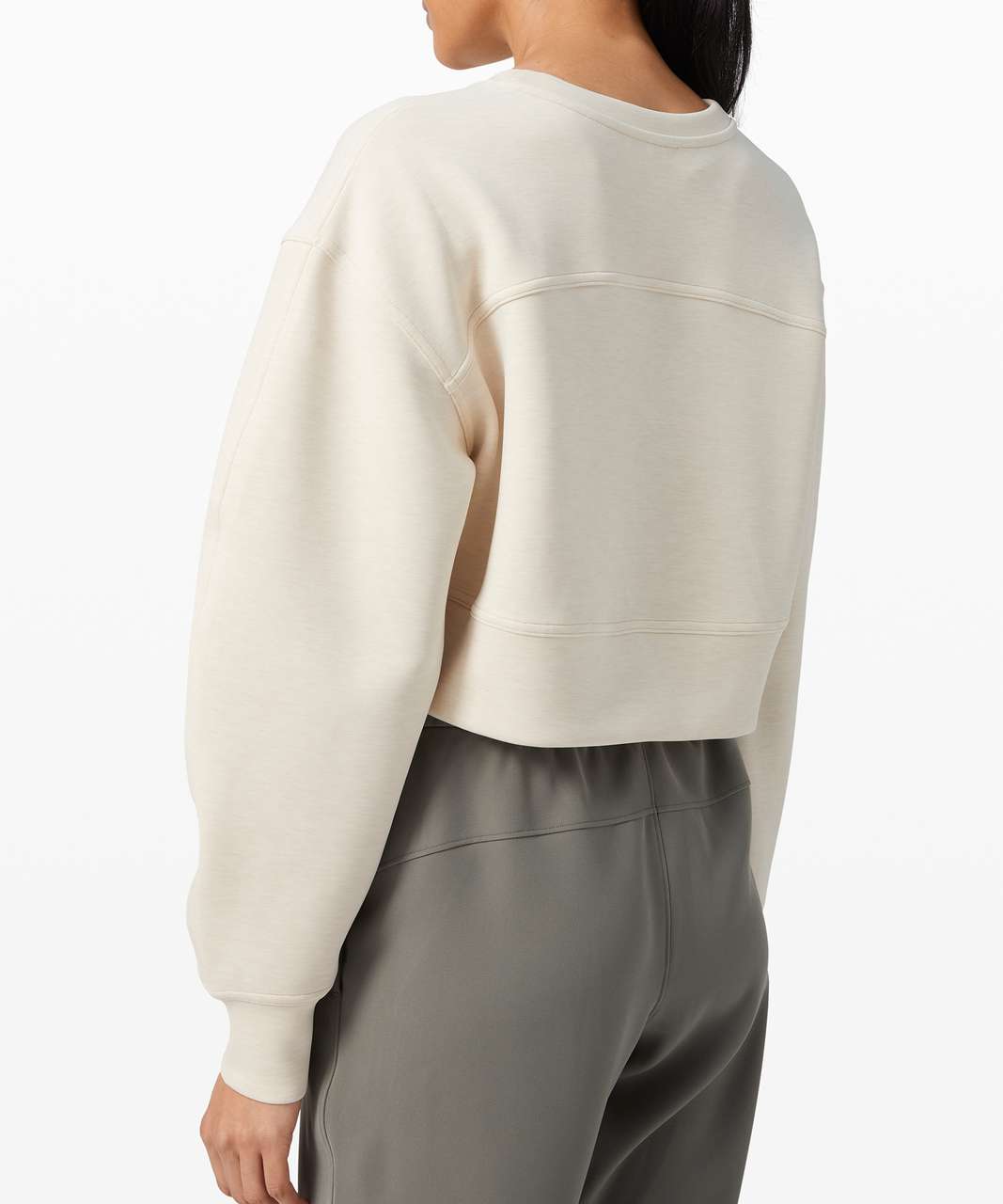 Lululemon Soft Ambitions Crop Crew - Heathered Beech Wood