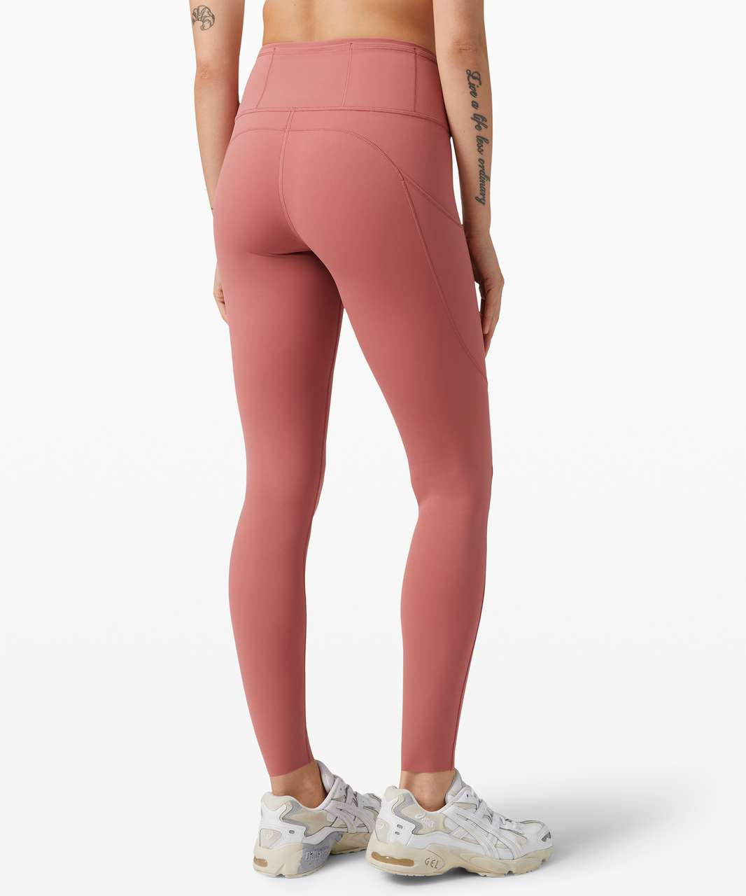 Lulu Lemon high waisted leggings with reflective