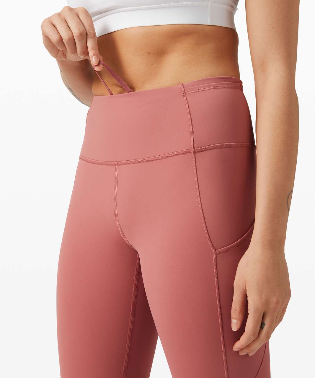 Lululemon Fast and Free High-Rise Tight 28 *Non-Reflective Brushed Nulux -  Cherry Tint - lulu fanatics