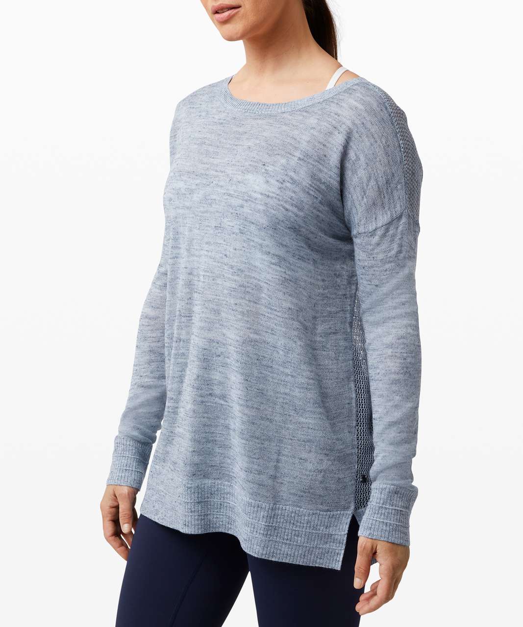 Lululemon Well Being Crew Sweater *Linen - Heathered Sailboat / Classic Navy