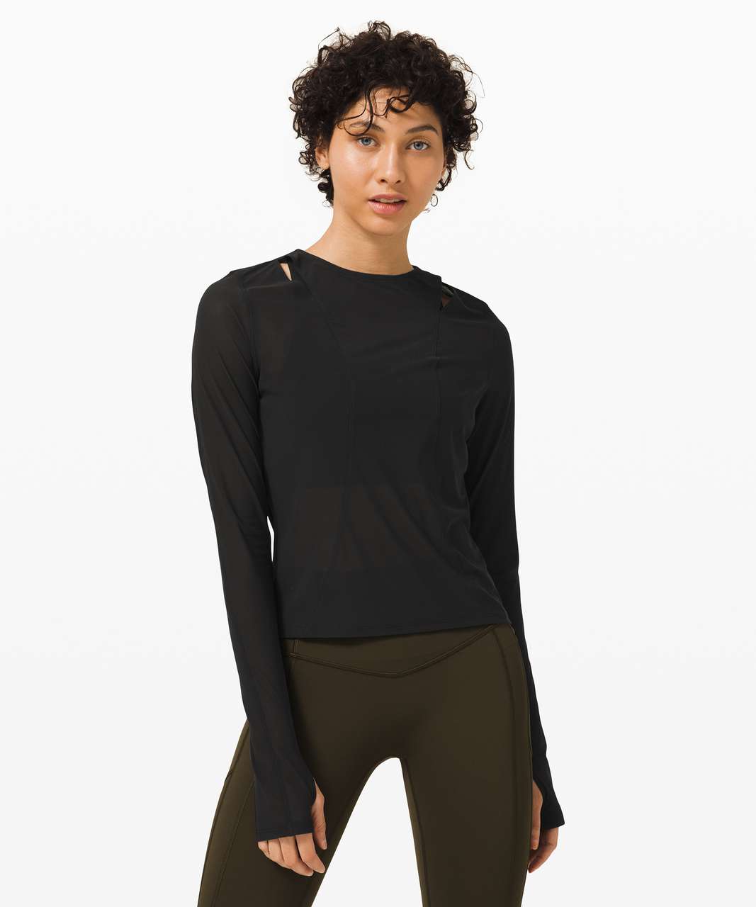 Lululemon Sheer Will Long Sleeve *Camo - Black - lulu fanatics