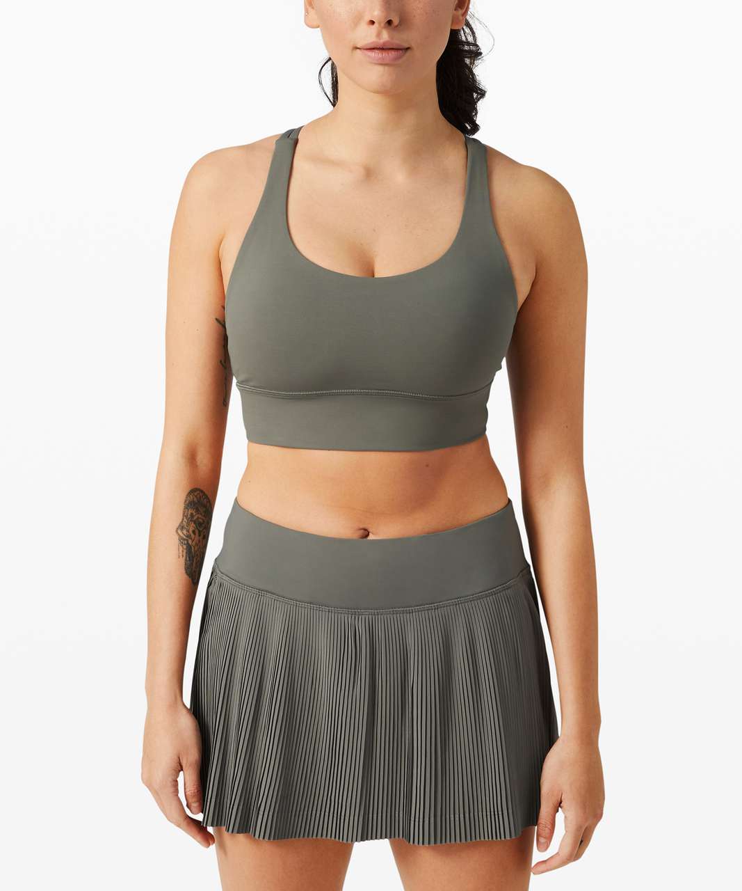 Lululemon Energy Bra Long Line *Medium Support, B-D Cup - Grey Sage