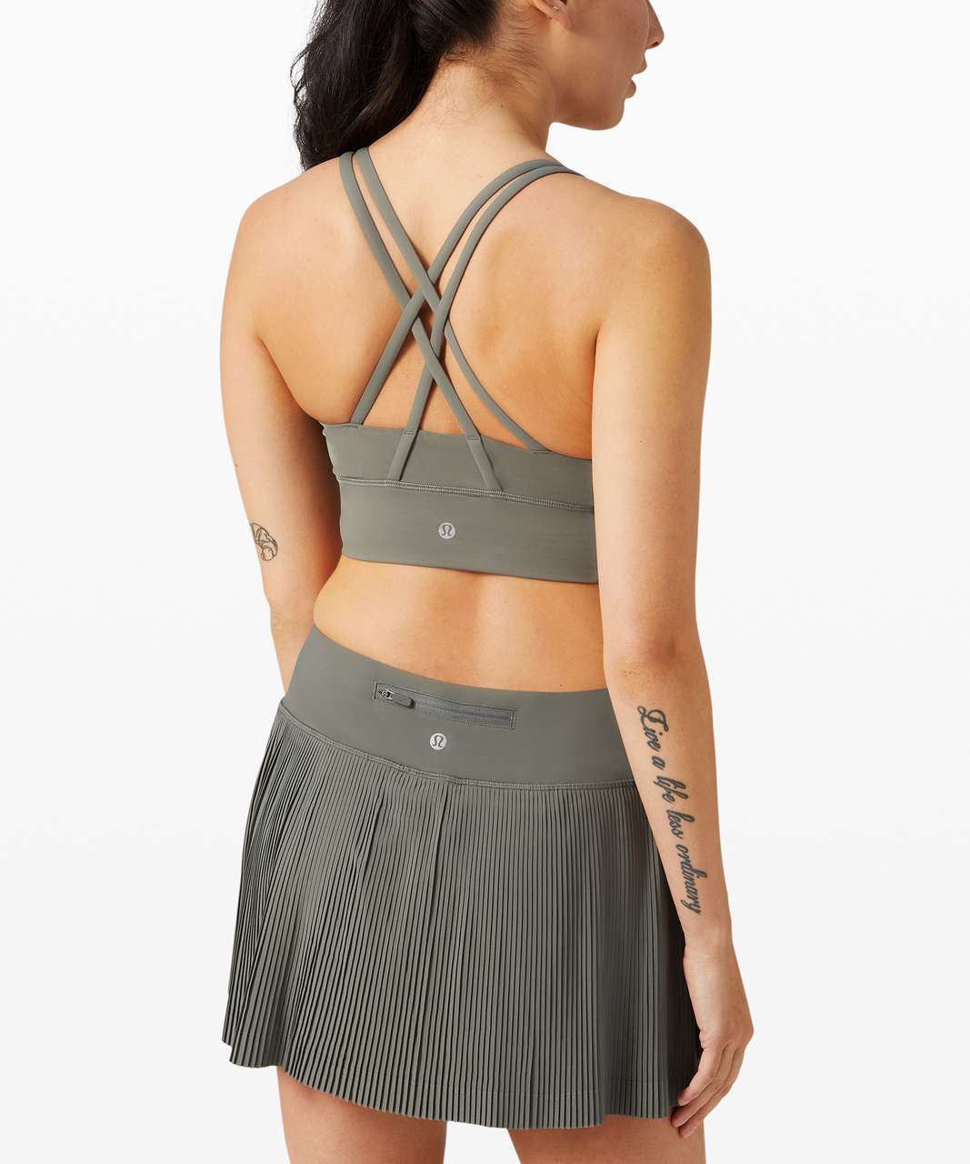 Lululemon Energy Bra Long Line *Medium Support, B-D Cup - Grey Sage