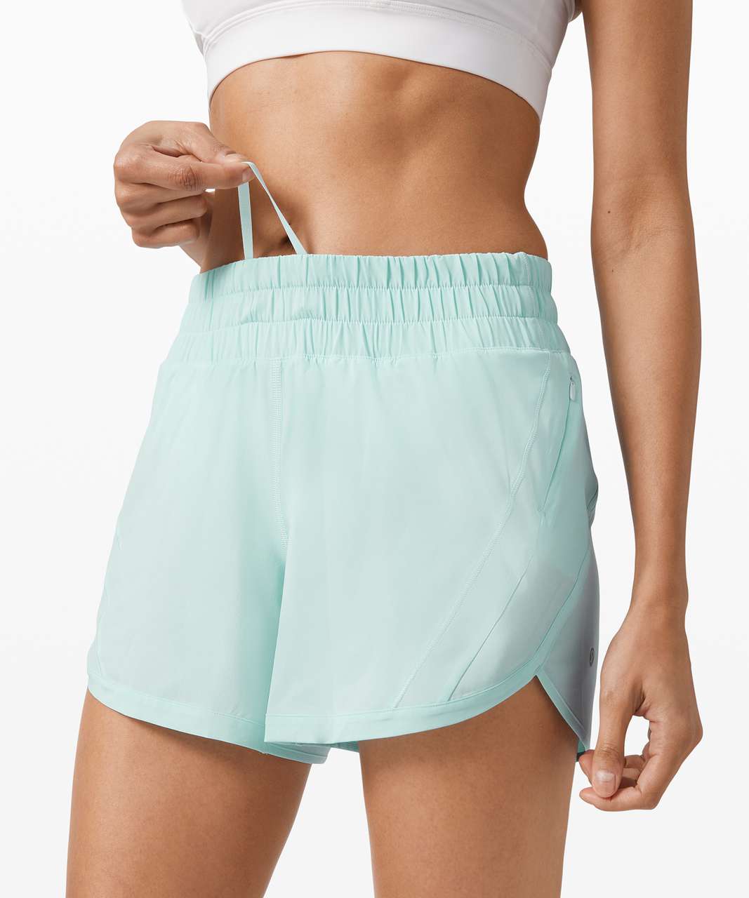 NEW Women Lululemon Track That High-Rise Lined Short 3 Icing Blue