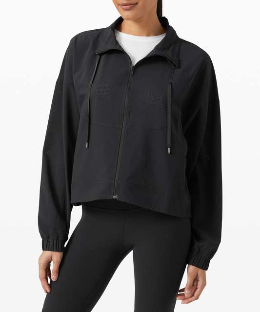 Lululemon Women’s In Depth Lace Sheer Jacket Zip Front Shirt EUC Size 6