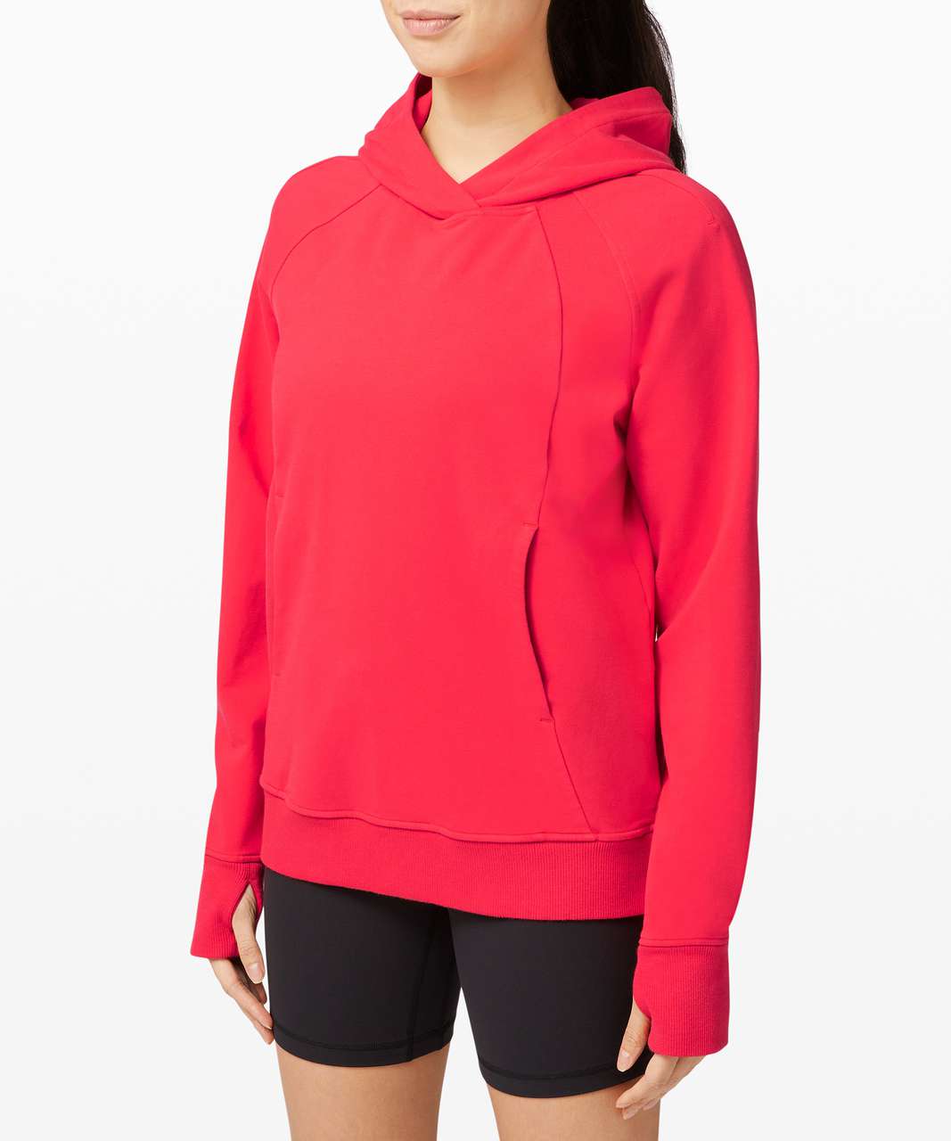 LULULEMON Scuba Oversized Half-Zip Hoodie Women's M/L Pomegranate 1/2 Zip  Crop