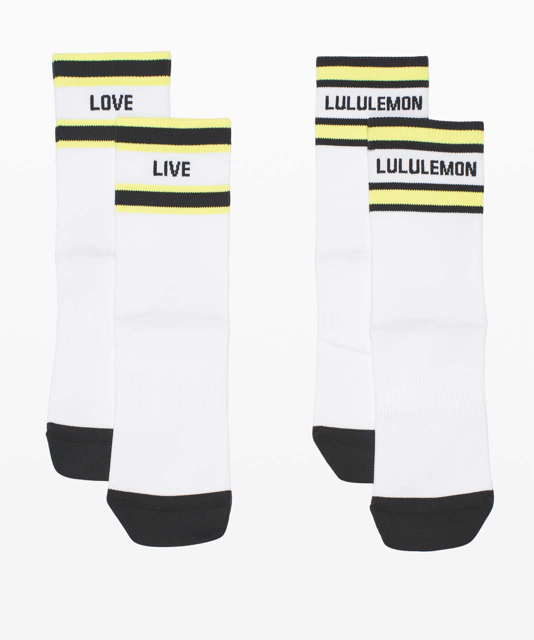 Lululemon Tale To Tell Quarter Sock *2 Pack - White / Graphite Grey / Lemon Vibe