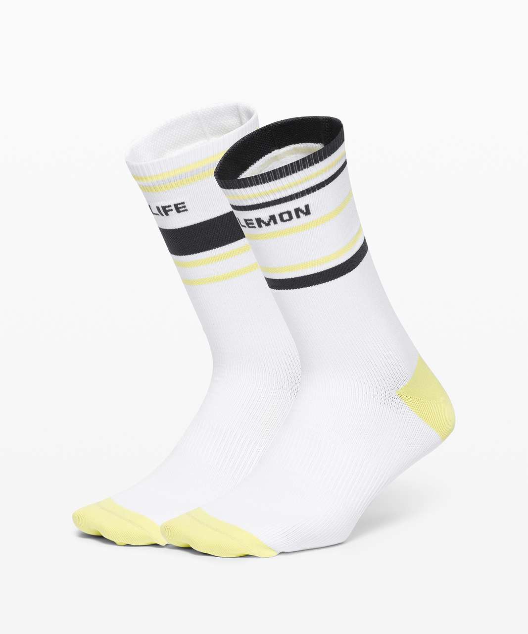 Lululemon Tale To Tell Crew Sock *2 Pack - White / Graphite Grey / Lemon Vibe