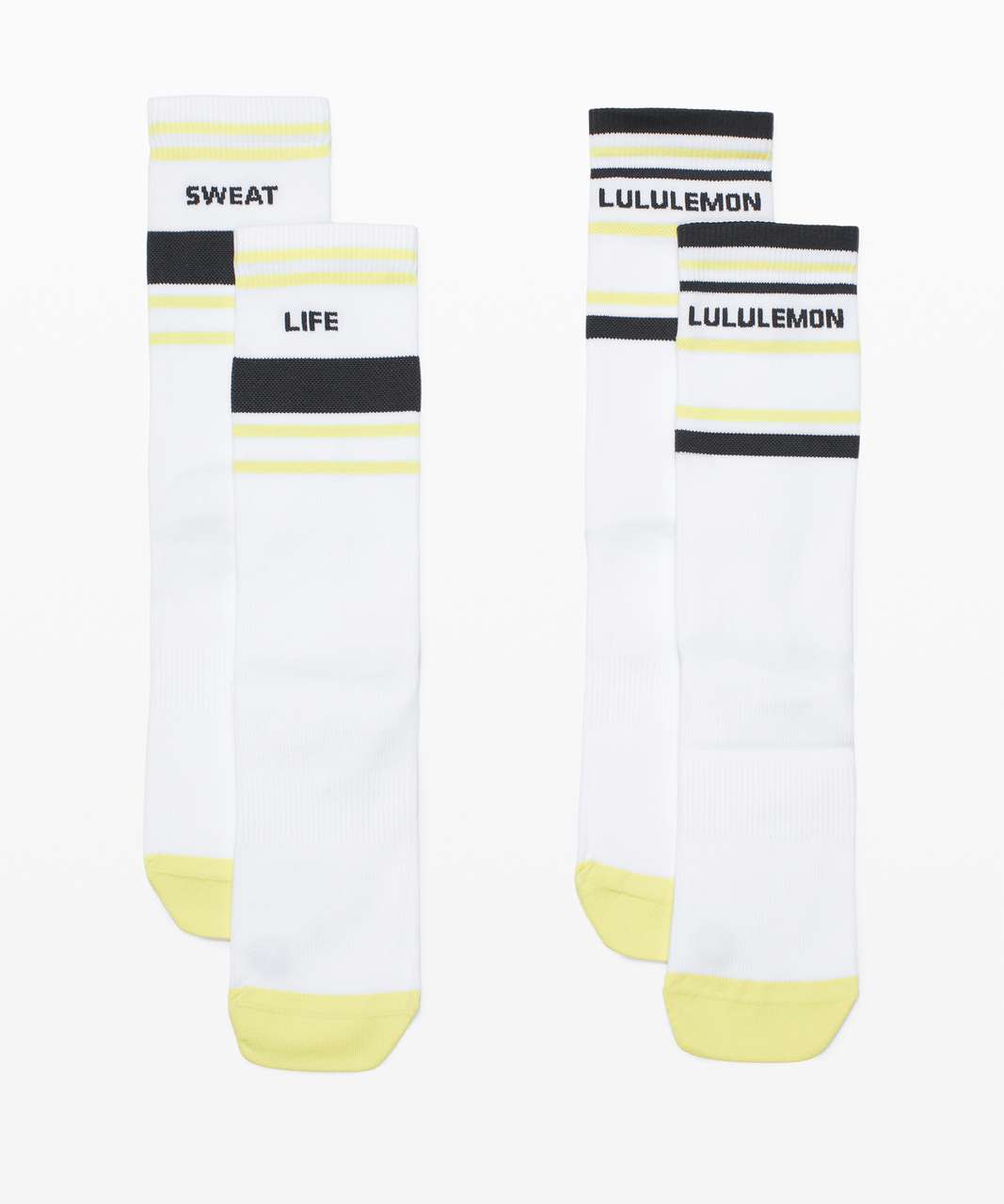 Lululemon Tale To Tell Crew Sock *2 Pack - White / Graphite Grey / Lemon Vibe