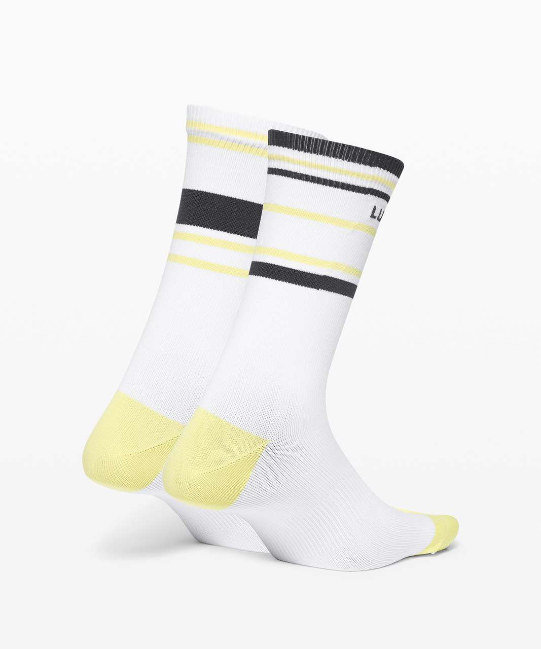 Lululemon Tale To Tell Crew Sock *2 Pack - White / Graphite Grey / Lemon Vibe