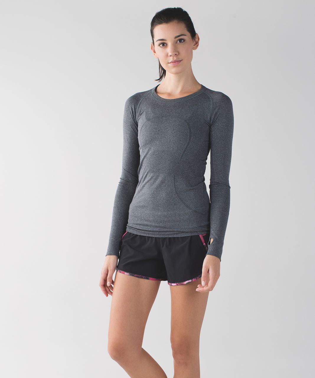 Lululemon Tracker Short III - Black / Poppy Petals Berry Rumble Multi / Berry Rumble