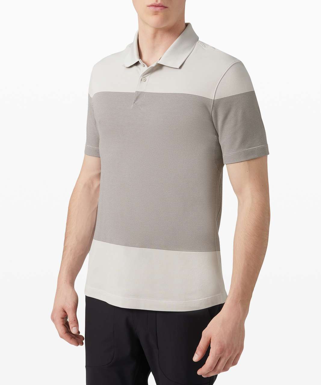 Lululemon Tech Pique Polo *Updated - Statement Stripe Vapor Asphalt Grey