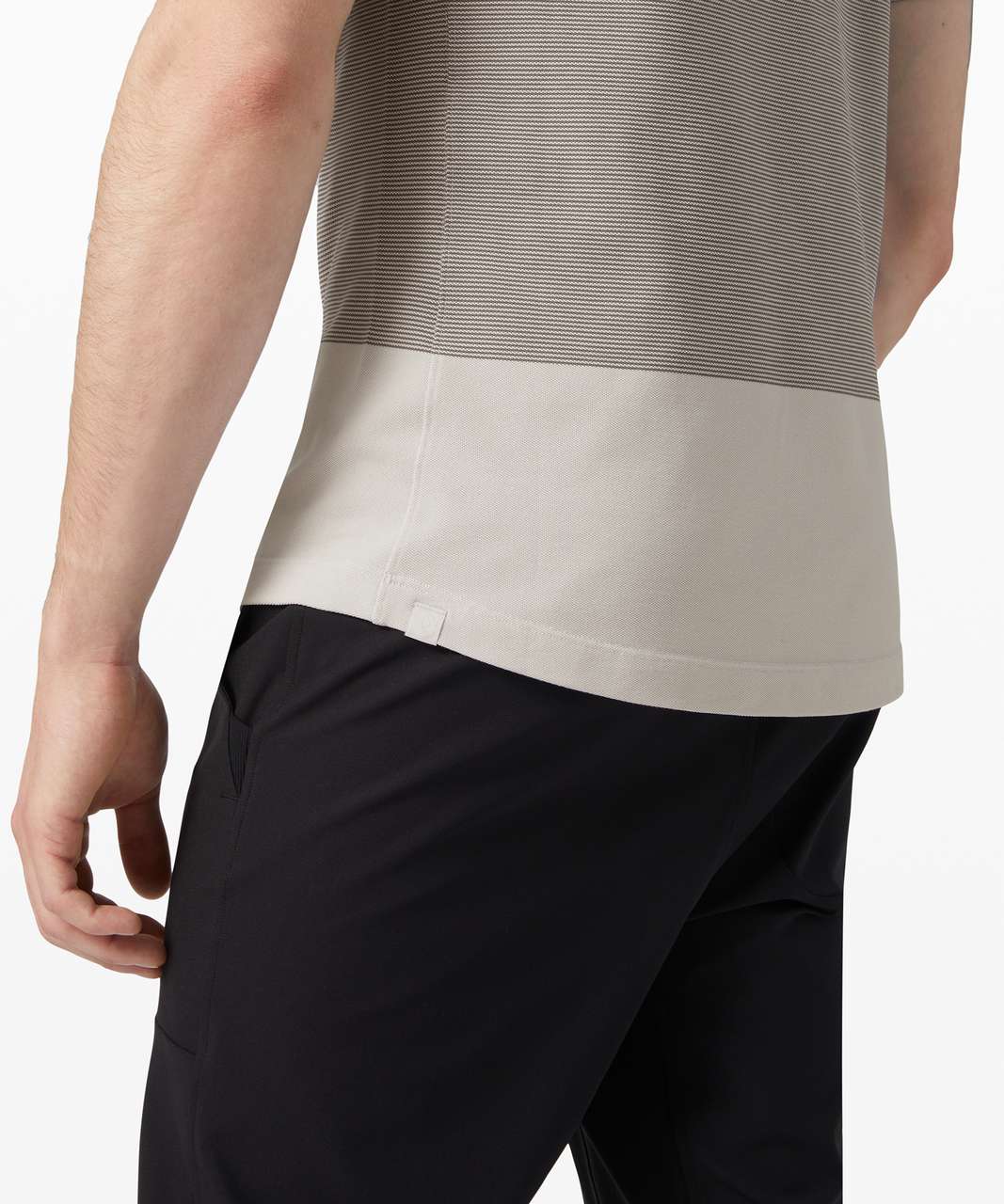 Lululemon Tech Pique Polo *Updated - Statement Stripe Vapor Asphalt Grey