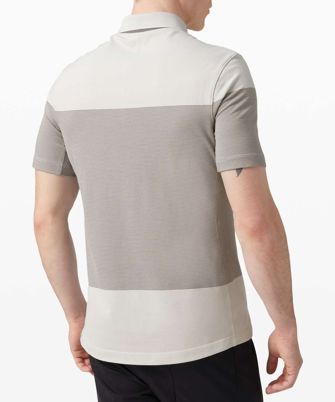 Lululemon Tech Pique Polo *Updated - Statement Stripe Vapor Asphalt Grey