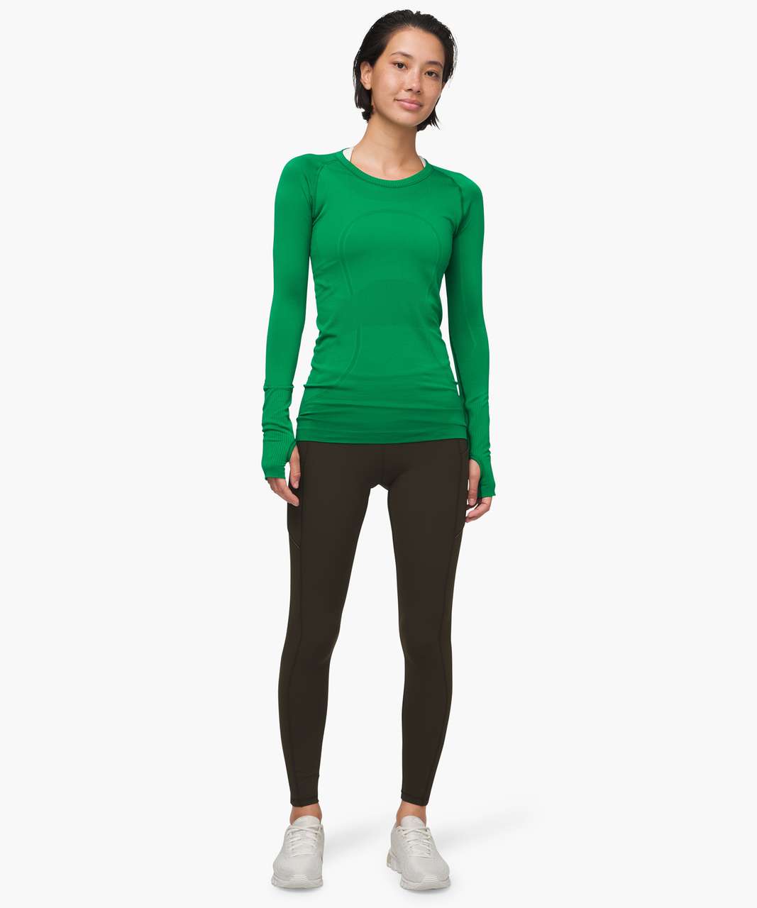 Lululemon Swiftly Tech Long Sleeve 2.0 - Army Green / Black - lulu