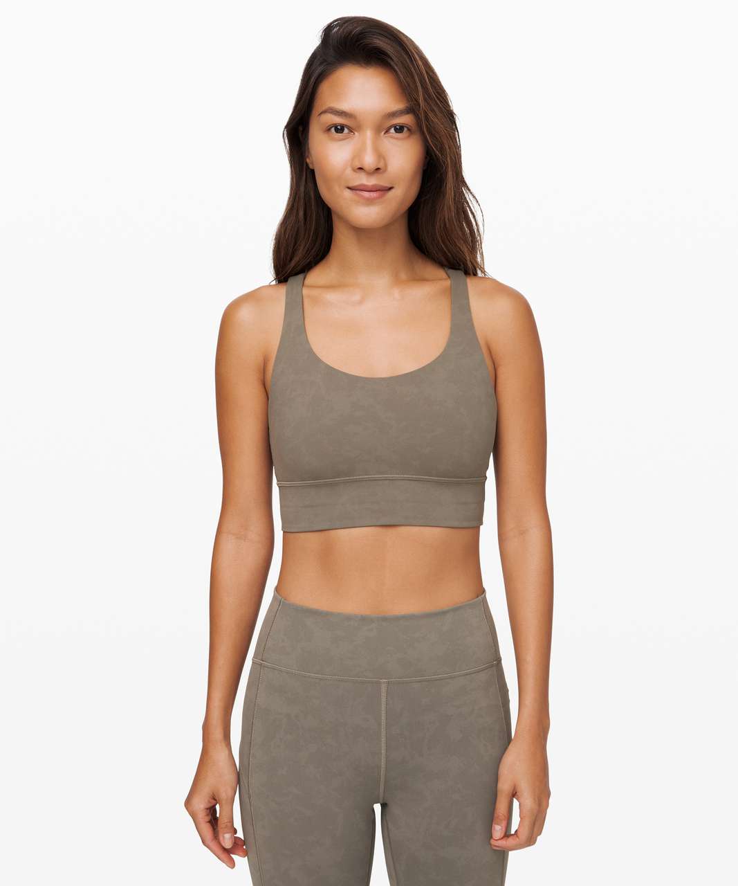 Lululemon Energy Bra Long Line *Medium Support, B/C Cup - Sky Wash Print Carbon Dust / Fawn