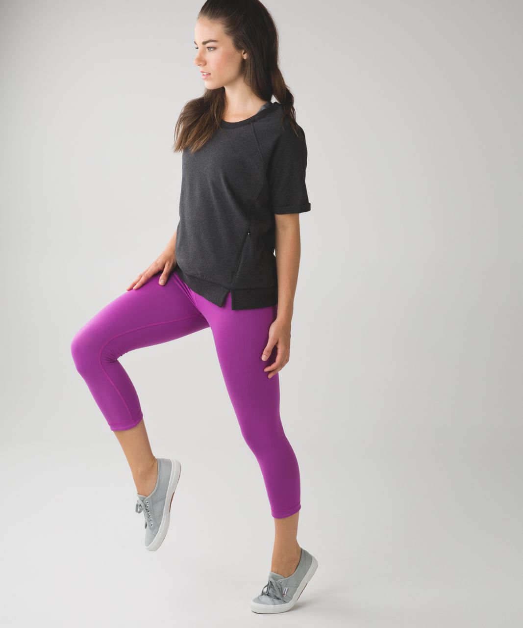 Lululemon Wunder Under Crop III (Reversible) - Black / Ultra Violet - lulu  fanatics