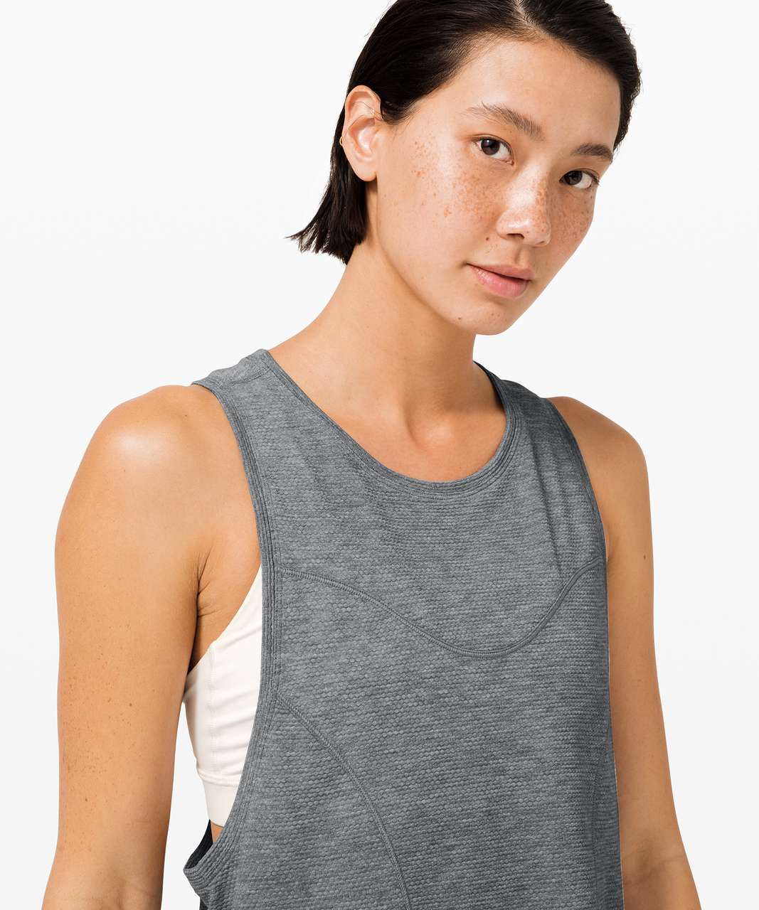 Lululemon Stronger as One Muscle Tank Heathered Asphalt Grey lulu