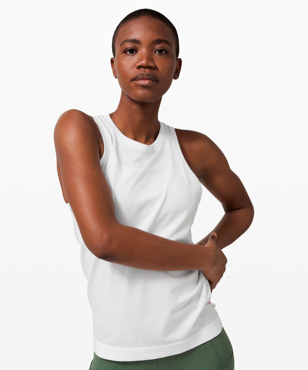 Lululemon Ribbed Nulu Racerback Yoga Tank Top - White - lulu fanatics