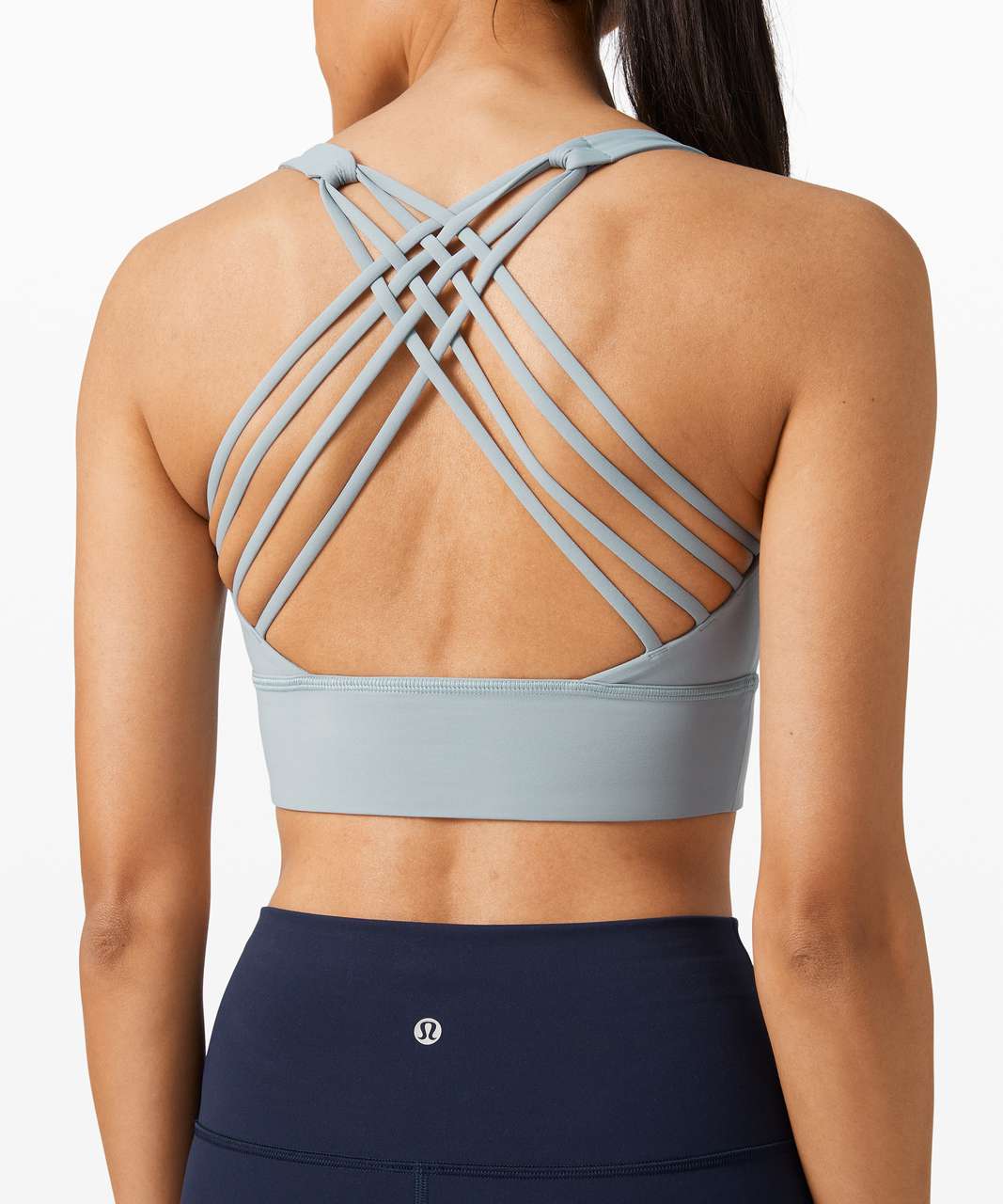 Lululemon Sports Bra Free To Be Wild Women’s 6 Blue Stripes Sprappy No Padds