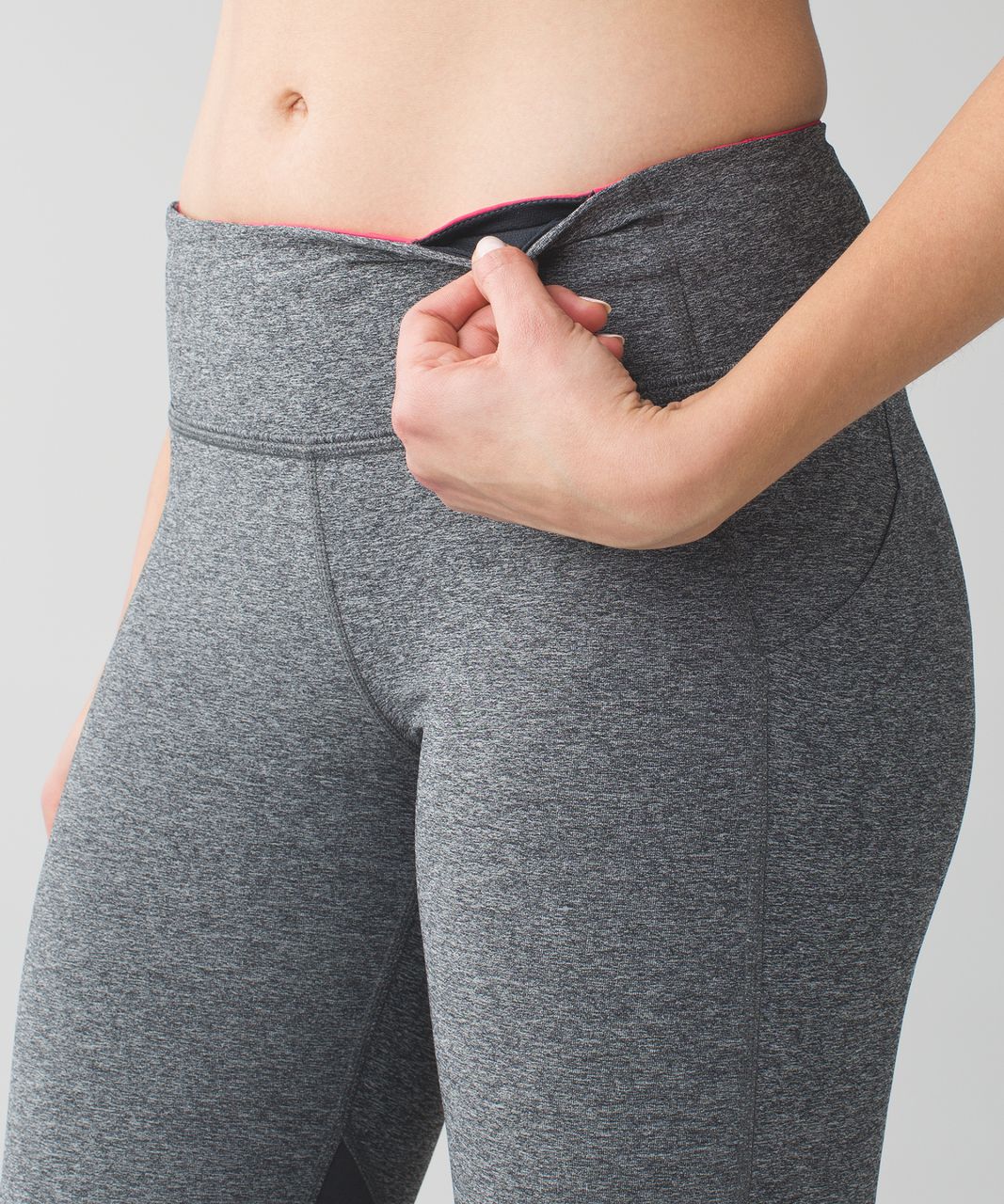 Lululemon Pace Rival Crop - Heathered Black / Deep Coal / Boom