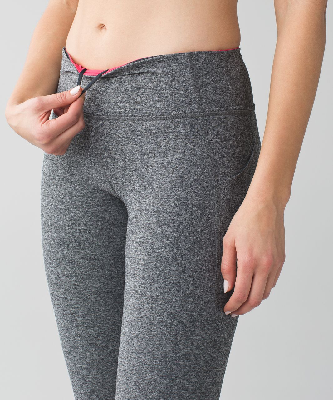 Lululemon Pace Rival Crop - Heathered Black / Deep Coal / Boom Juice - lulu  fanatics