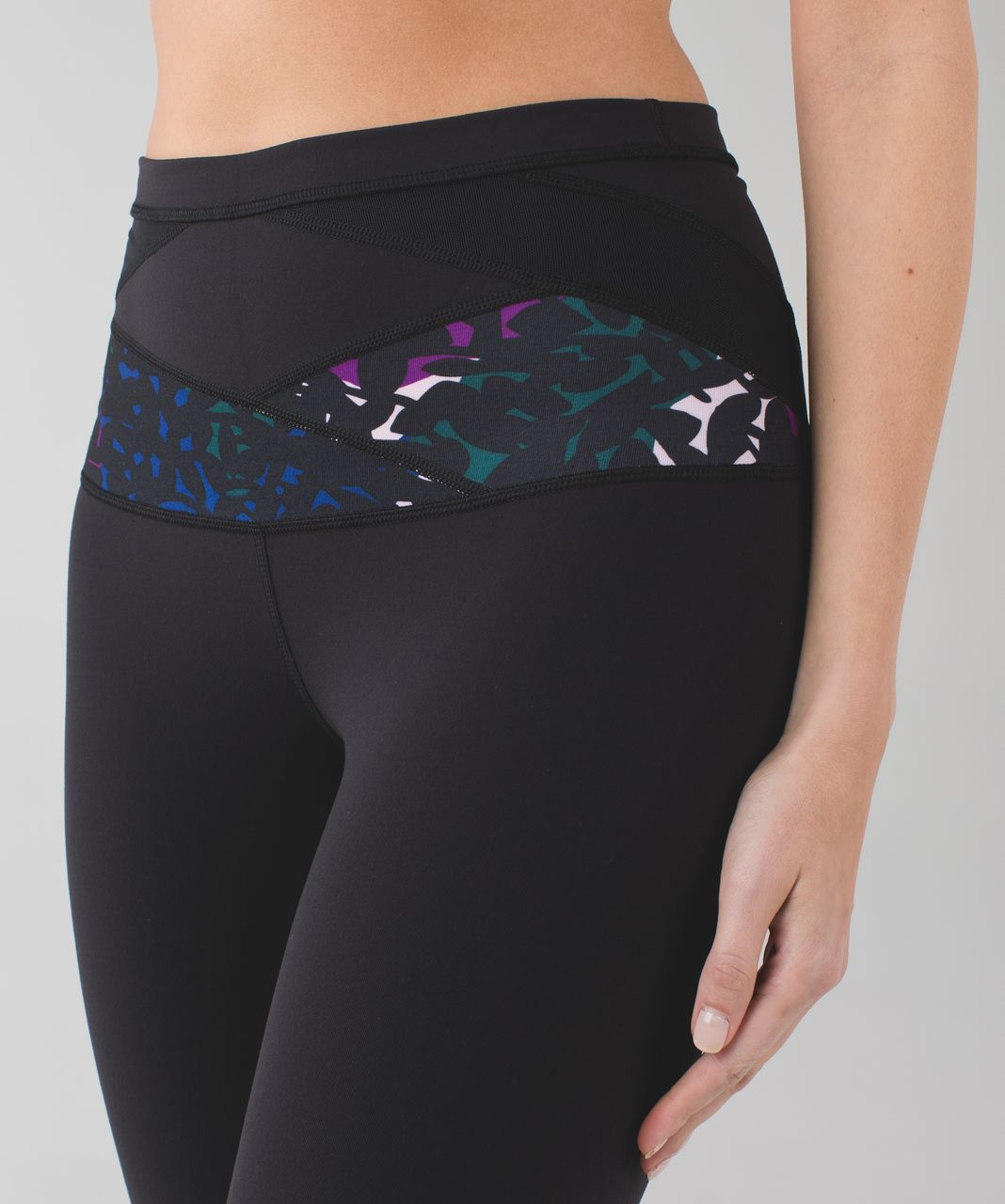 Lululemon Wunder Under Crop (Hi-Rise) - Black / Shadow Wrap Multi / Tender Violet