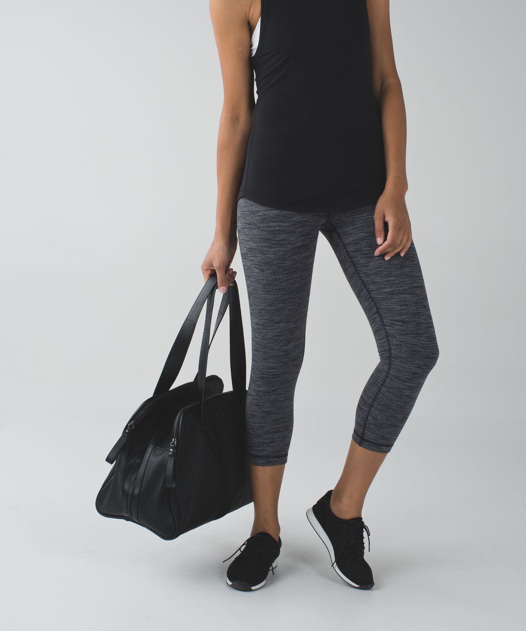 Lululemon Wunder Under Crop II - Diamond Jacquard Space Dye Black Slate