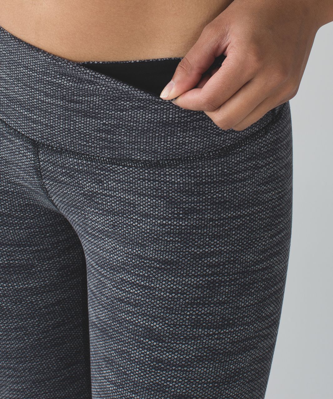 Lululemon Wunder Under Crop II - Diamond Jacquard Space Dye Black Slate -  lulu fanatics