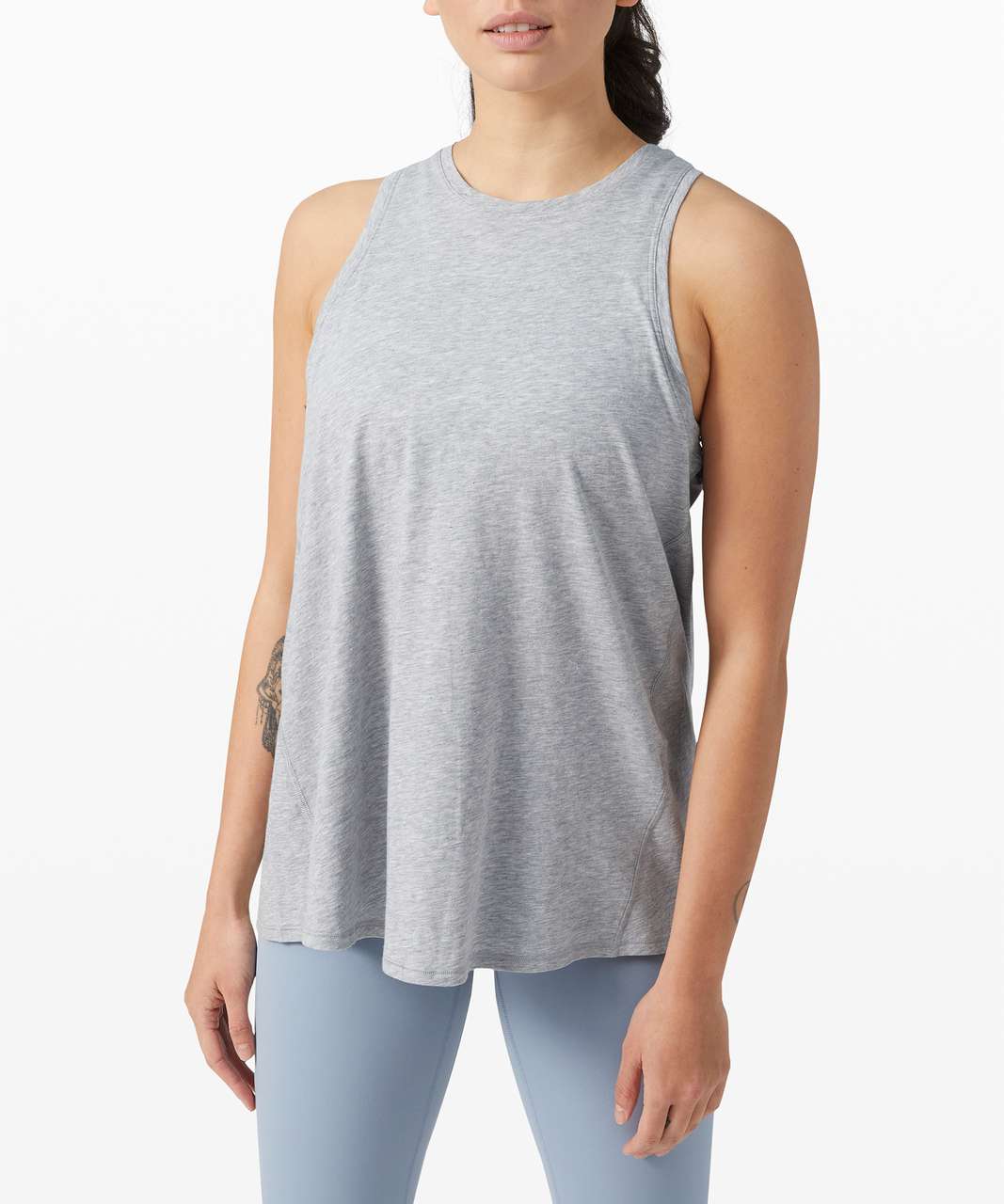 Lululemon Muscle Swing Tank - Modern Stripe Heathered Medium Grey