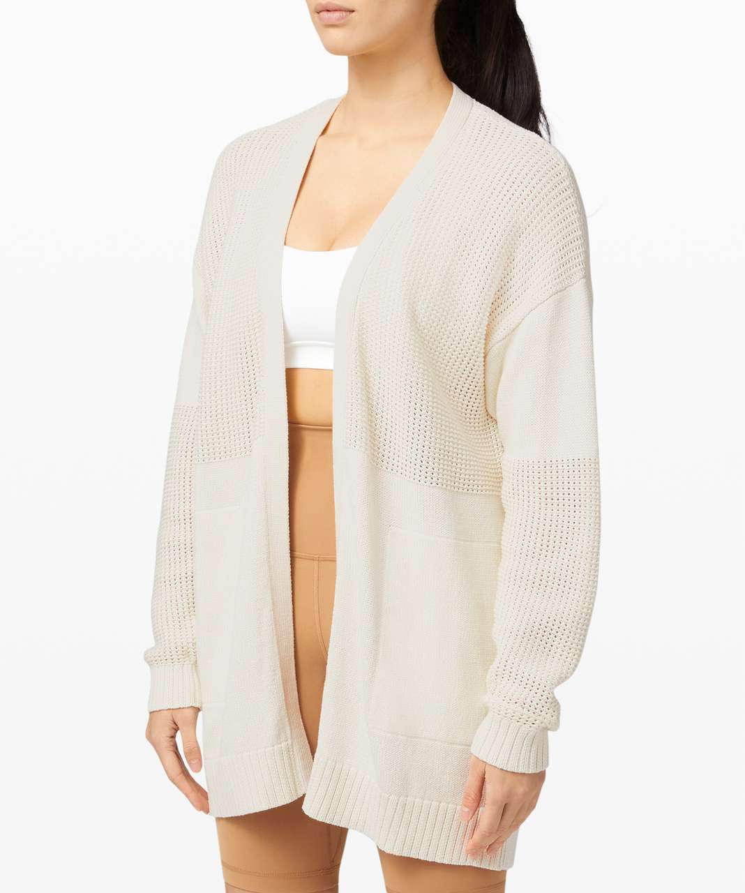 Lululemon Easy Embrace Wrap Sweater - Antique White - lulu fanatics