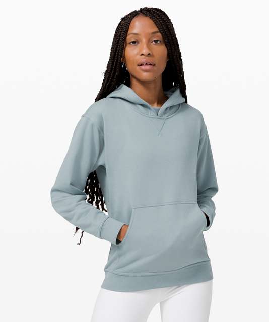 lululemon athletica, Tops, Lululemon Womens All Yours Hoodie Sweatshirt  Size 6 Blue Spellout Graphic