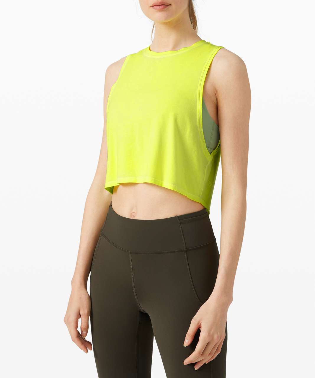 Lululemon Cut Back Crop Tank *Wash - Sublimado Pigment Dye Highlight Yellow