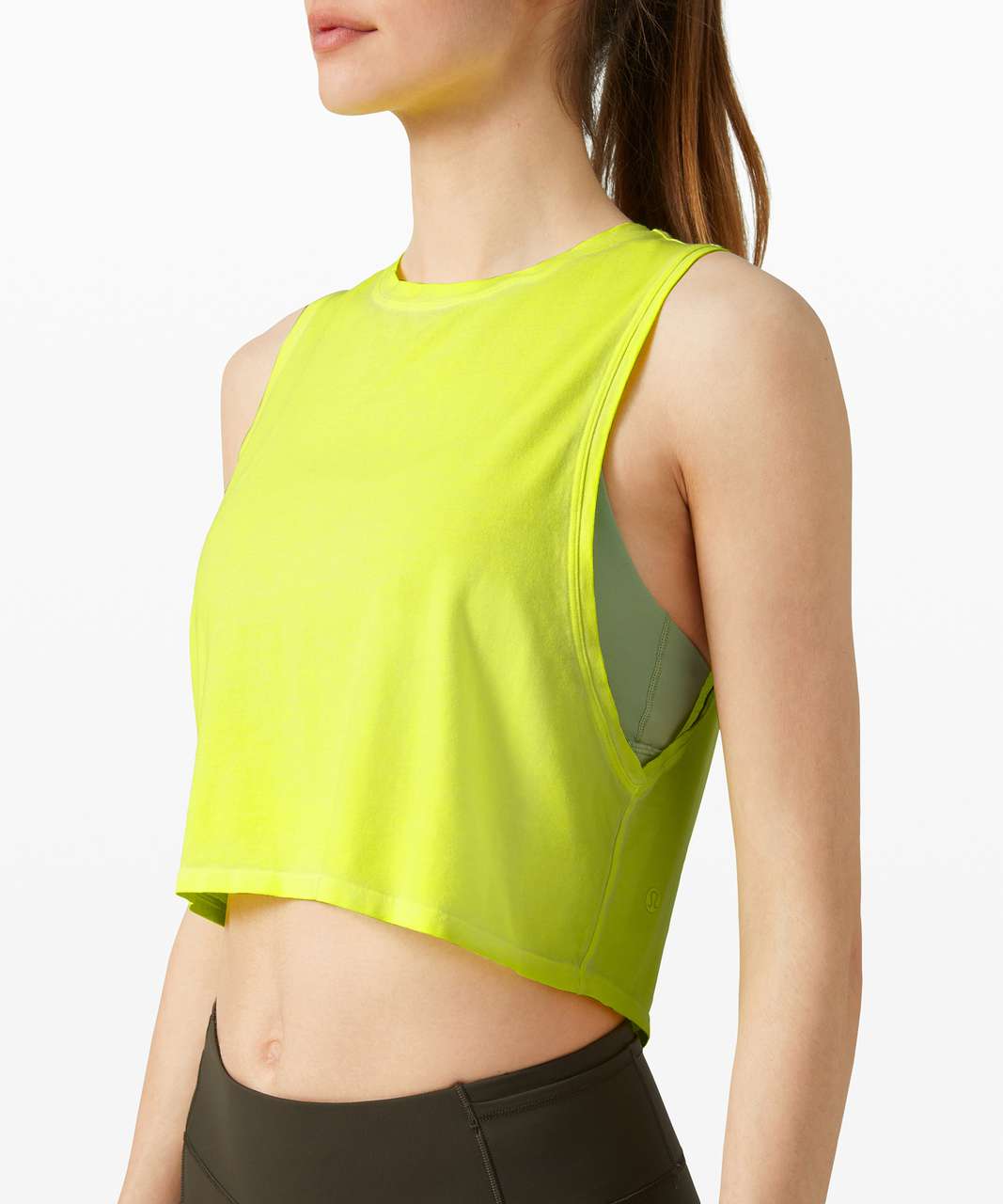 Lululemon Cut Back Crop Tank *Wash - Sublimado Pigment Dye Highlight Yellow