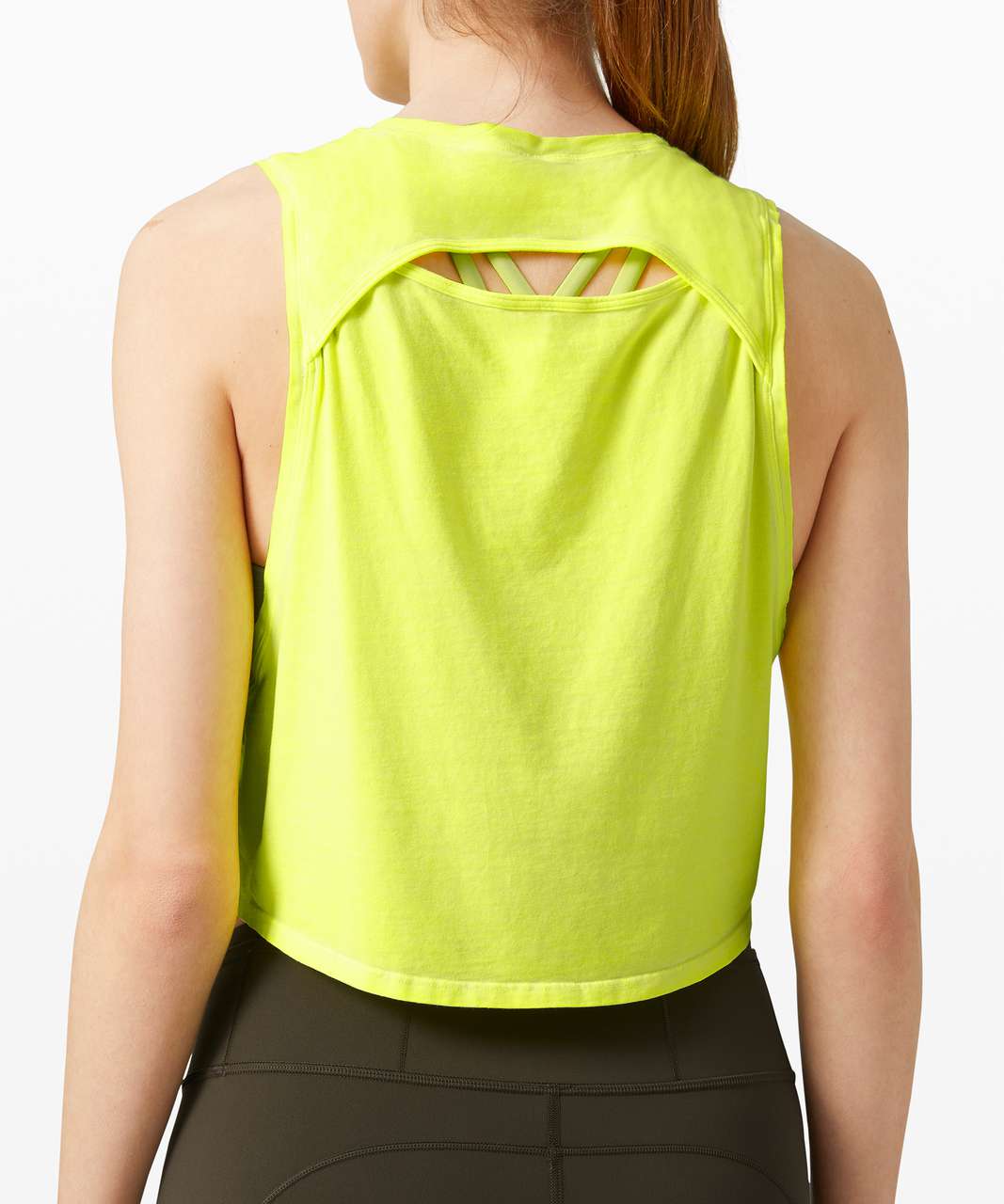 Lululemon Cut Back Crop Tank *Wash - Sublimado Pigment Dye Highlight Yellow